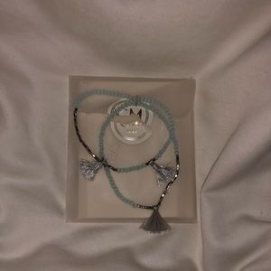 Club Monaco Light Blue Tassel Bracelet